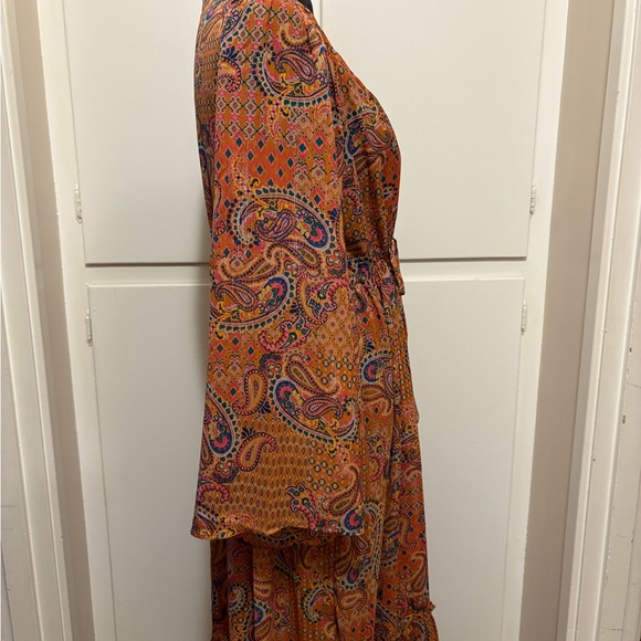 Paisley Print Orange Kimono - Picture 3 of 11